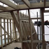 picture of builing equipment within a wooden frame which will support the roof of a london loft conversion